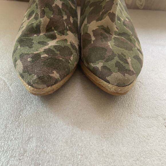 Eric Michael Shoes Women EU 40 Camo Suede Wedge Espadrille Handmade Slip On - Picture 3 of 12